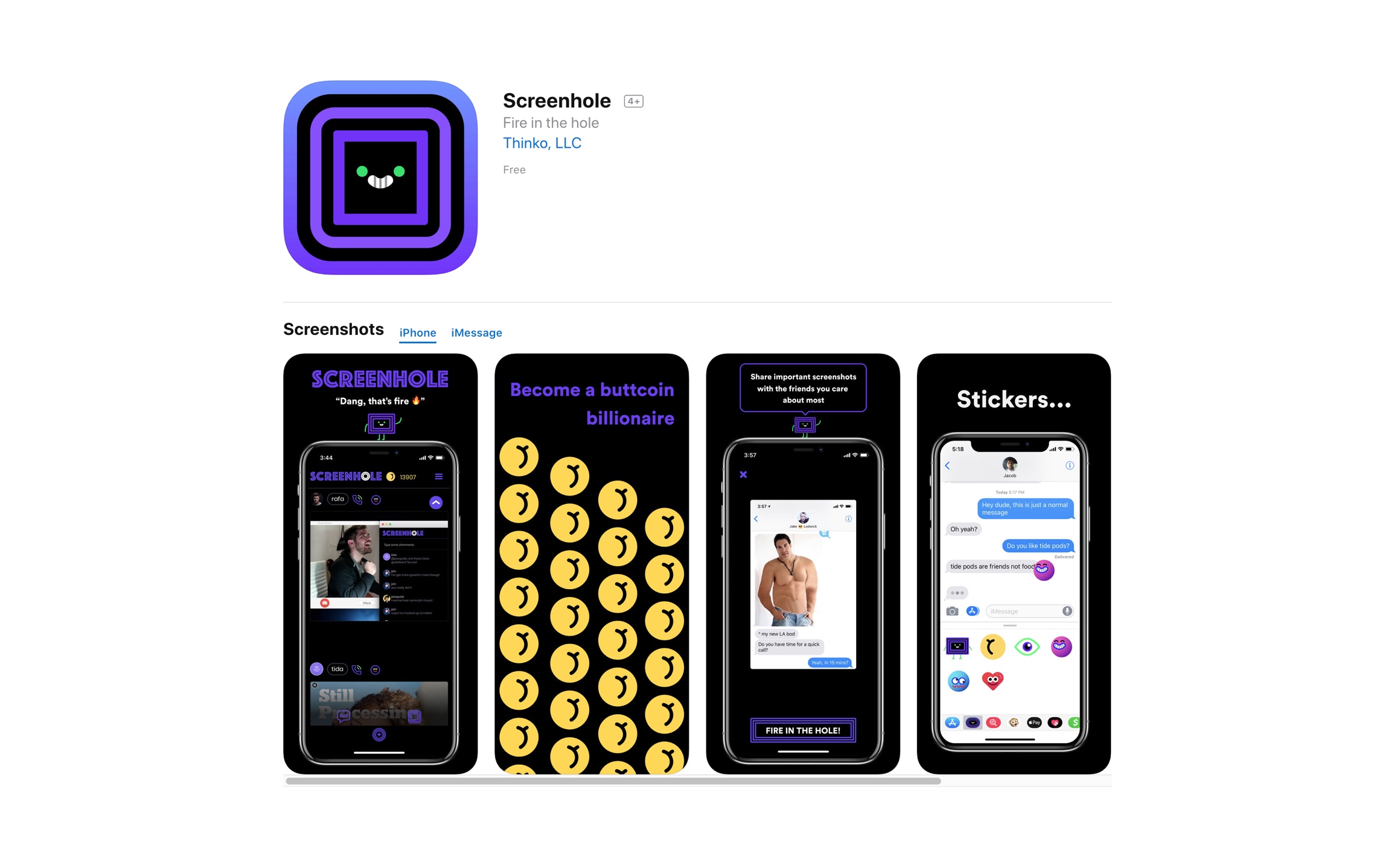 Screenhole iOS App